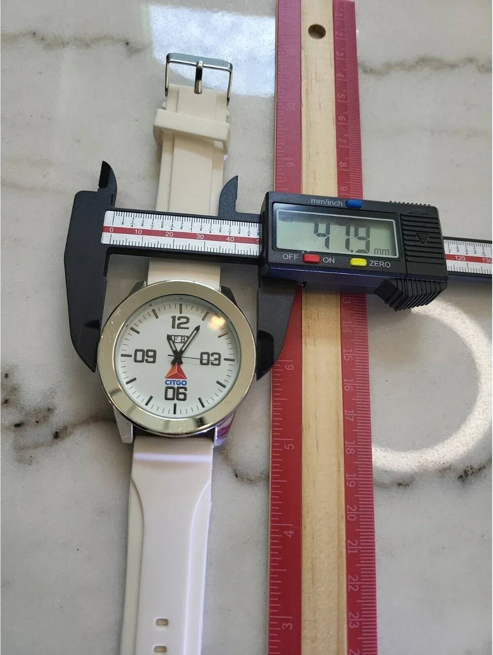 Men's Quartz Watch Working New Battery Automobilia 50mm Citgo Gas Works EUC
